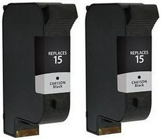 Alt view image 2 of 7 - SuppliesMAX Remanufactured Replacement for HP DeskJet 810C/825C/840C/845C/920C/940C/3820/OfficeJet 5110/V40/PSC-500/PSC-750/PSC-950 Series Black Inkjet (2/PK-500 Page Yield) (NO. 15) (C6653FN)