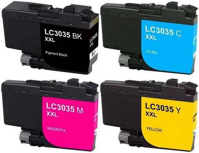 Alt view image 2 of 7 - SuppliesMAX Compatible Replacement for Brother DCP-J1100DW/MFC-J805DW/MFC-J815DW/MFC-J995DW/MFC-J1300DW Ultra High Yield Inkjet Combo Pack (BK/C/M/Y) (LC-3035VALBP)