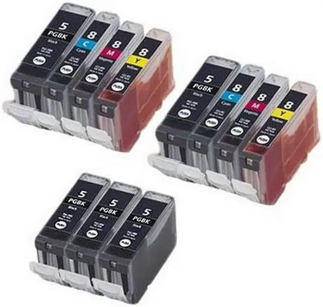 Alt view image 2 of 7 - SuppliesMAX Compatible Replacement for Canon PIXMA iP-3300/iP-4200/iP-4500/iP-5200/MP-500/MP-600/MP-800/MP-950/MP-970 Inkjet Combo Pack (5-BK/2-C/M/Y) (PGI-5BK_5PK/CLI-8CMY_2PKMP)
