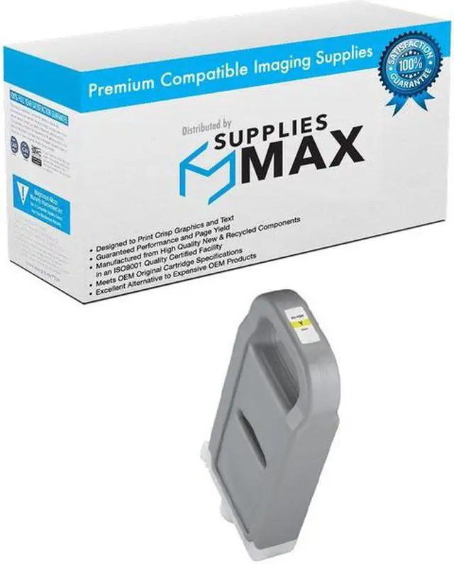 Main image of SuppliesMAX Compatible Replacement for Canon ImagePROGRAF PRO 2000/2100/4000/4100/4100S/6000/6100/6100S Yellow Pigment High Yield Wide Format Inkjet (700ML) (0778C001)