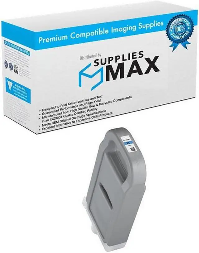 Main image of SuppliesMAX Compatible Replacement for Canon ImagePROGRAF PRO 2000/2100/4000/4100/4100S/6000/6100/6100S Photo Cyan Pigment High Yield Wide Format Inkjet (700ML) (0779C001)