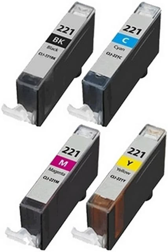 Alt view image 2 of 7 - SuppliesMAX Compatible Replacement for Canon PIXMA iP-3600/iP-4600/iP-4700/MP-560/MP-640/MP-860/MP-980/MP-990/SFP1/SFP2 Inkjet Combo Pack (BK/C/M/Y) (CLI-221) (2946B004)