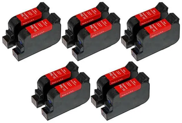 Alt view image 2 of 7 - SuppliesMAX Replacement for Francotyp-Postalia PostBase 20/30/45/65/85 Fluorescent Red Postage Meter Inkjet (10/PK) (PIC10_5PK)