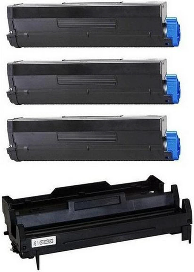 Alt view image 2 of 7 - SuppliesMAX Compatible Replacement for Okidata B4550/B4550n/B4600/B4600n/B4600n-MFP Series Drum/High Yield Toner Value Combo Pack (1-Drum Unit/3-Toners) (TYPE 9) (43501901_1PK/43502001_3PKVB)