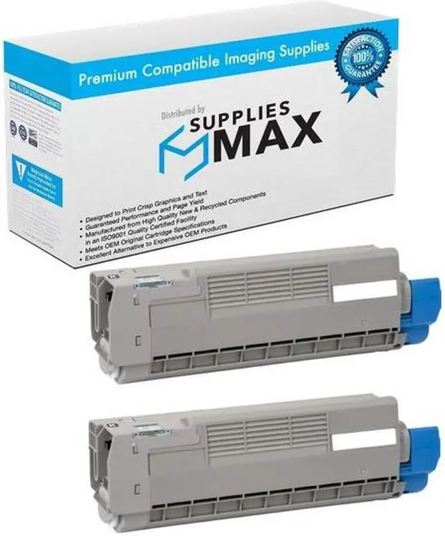 Main image of SuppliesMAX Compatible Replacement for Okidata C612DN/C612N Series Black Toner Cartridge (2/PK-8000 Page Yield) (46507504_2PK)