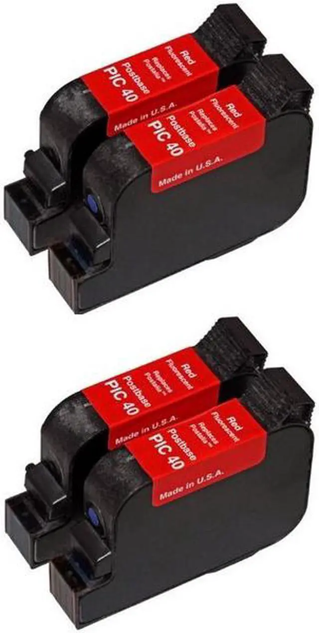 Alt view image 2 of 7 - SuppliesMAX Remanufactured Replacement for Francotyp-Postalia PostBase Mailing System 20/30/45/65/85 Fluorescent Red High Yield Postage Meter Inkjet (4/PK) (PIC40_2PK)