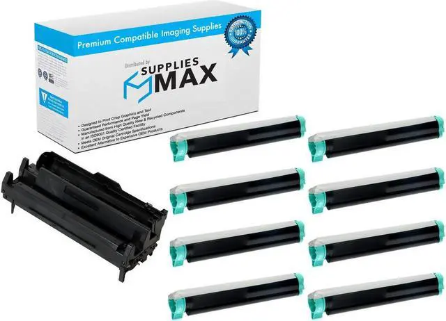 Main image of SuppliesMAX Compatible Replacement for Okidata B410DN/B420DN/B430DN/B440DN/MB-400/MB-460/MB-470/MB-480 Series Drum/Toner Value Combo Pack (1-Drum Unit/8-Toners) (TYPE 9) (43979001_1PK/43979101_8PKVB)