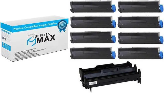 Main image of SuppliesMAX Compatible Replacement for Okidata B4550/B4550n/B4600/B4600n/B4600n-MFP Series Drum/High Yield Toner Value Combo Pack (1-Drum Unit/8-Toners) (TYPE 9) (43501901_1PK/43502001_8PKVB)
