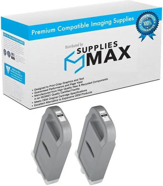 Main image of SuppliesMAX Compatible Replacement for Canon ImagePROGRAF PRO 2000/2100/4000/4100/4100S/6000/6100/6100S Matte Black Pigment High Yield Wide Format Inkjet (2/PK-700ML) (0774C001_2PK)