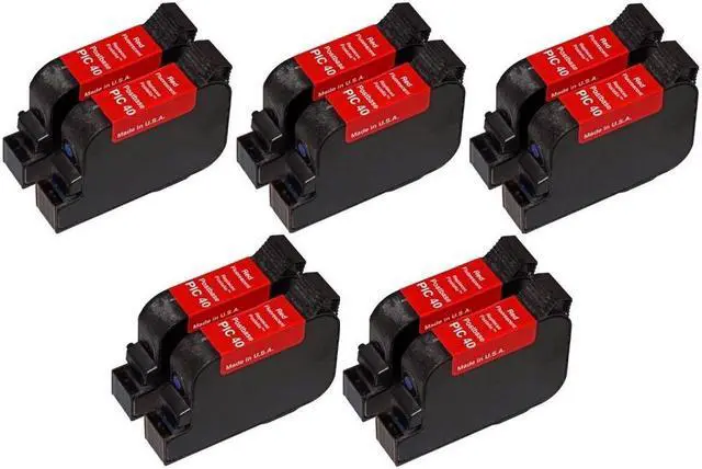 Alt view image 2 of 7 - SuppliesMAX Replacement for Francotyp-Postalia PostBase 20/30/45/65/85 Fluorescent Red High Yield Postage Meter Inkjet (10/PK) (PIC40_5PK)