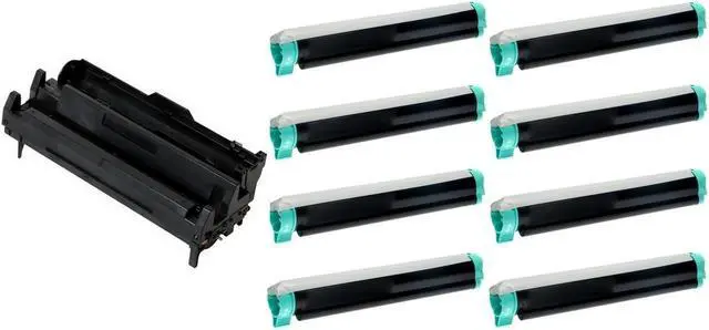 Alt view image 2 of 7 - SuppliesMAX Compatible Replacement for Okidata B410DN/B420DN/B430DN/B440DN/MB-400/MB-460/MB-470/MB-480 Series Drum/Toner Value Combo Pack (1-Drum Unit/8-Toners) (TYPE 9) (43979001_1PK/43979101_8PKVB)