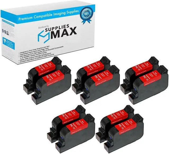 Main image of SuppliesMAX Replacement for Francotyp-Postalia PostBase 20/30/45/65/85 Fluorescent Red Postage Meter Inkjet (10/PK) (PIC10_5PK)