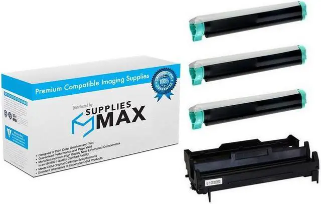 Main image of SuppliesMAX Compatible Replacement for Okidata B410/B420/B430/B440/MB400/MB460/MB470/MB480 Series Drum/Toner Value Combo Pack (1-Drum Unit/3-Toners) (TYPE 9) (43979001_1PK/43979101_3PKVB)