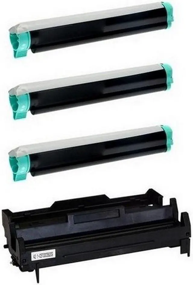 Alt view image 2 of 7 - SuppliesMAX Compatible Replacement for Okidata B410/B420/B430/B440/MB400/MB460/MB470/MB480 Series Drum/Toner Value Combo Pack (1-Drum Unit/3-Toners) (TYPE 9) (43979001_1PK/43979101_3PKVB)