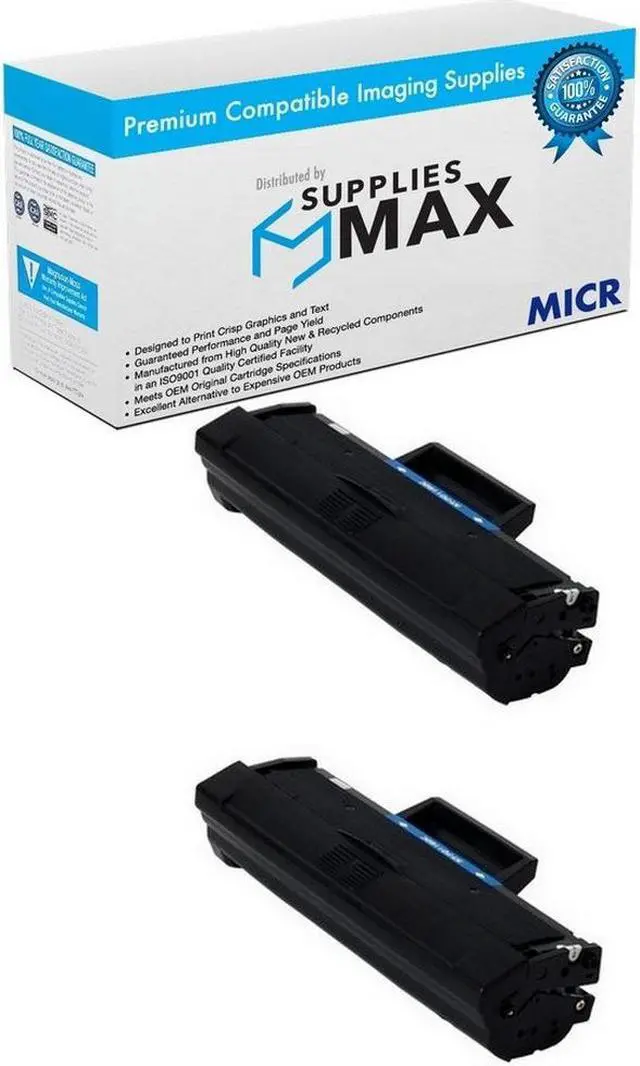 Main image of SuppliesMAX Compatible MICR Replacement for Samsung Xpress M2020W/M2022W/M2024W/M2026W/M2070W/M2078W Toner Cartridge (2/PK-1000 Page Yield) (SU814A_2PK)
