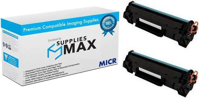 Main image of SuppliesMAX Compatible MICR Replacement for HP Laser Jet Pro M15A/PRO M15W/PRO M28A-MFP/PRO M28W-MFP/PRO M29W-MFP/PRO M31W-MFP Black Toner Cartridge (2/PK-1000 Page Yield) (NO. 48A) (CF248AD)