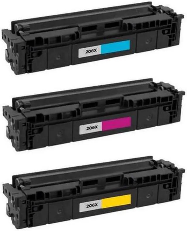 Alt view image 2 of 7 - SuppliesMAX Compatible Replacement for HP Color Laser Jet Pro M255/M282MFP/M283MFP Series High Yield Toner Cartridge Combo Pack (C/M/Y) (NO. 206X) (W2110XM)