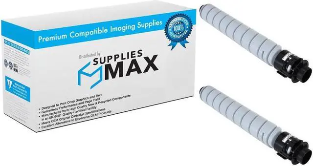 Main image of SuppliesMAX Compatible Replacement for Lanier IM-C4500/IM-C5500/IM-C5500A/IM-C6000 Black Toner Cartridge (2/PK-33000 Page Yield) (TYPE IM-C6000) (842279_2PK)