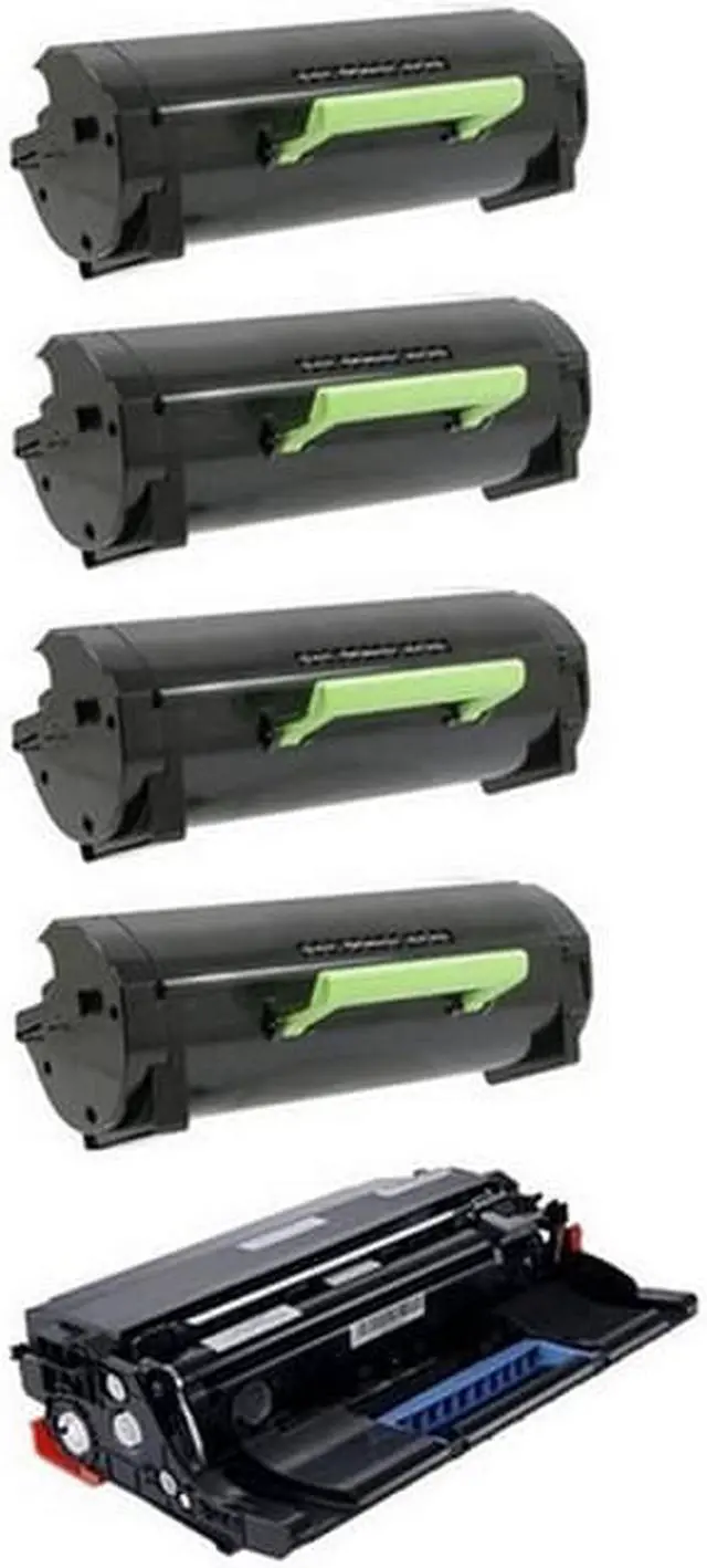 Alt view image 2 of 7 - SuppliesMAX Compatible Replacement for Lexmark MS-321/MS-421/MS-521/MS-621/MS-622/MX-321/MX-421/MX-521/MX-522/MX-622 Series Drum/Toner Value Combo Pack (1-Drum/4-Toners) (56F0Z0E_1PK/56F1H0E_4PKVB)