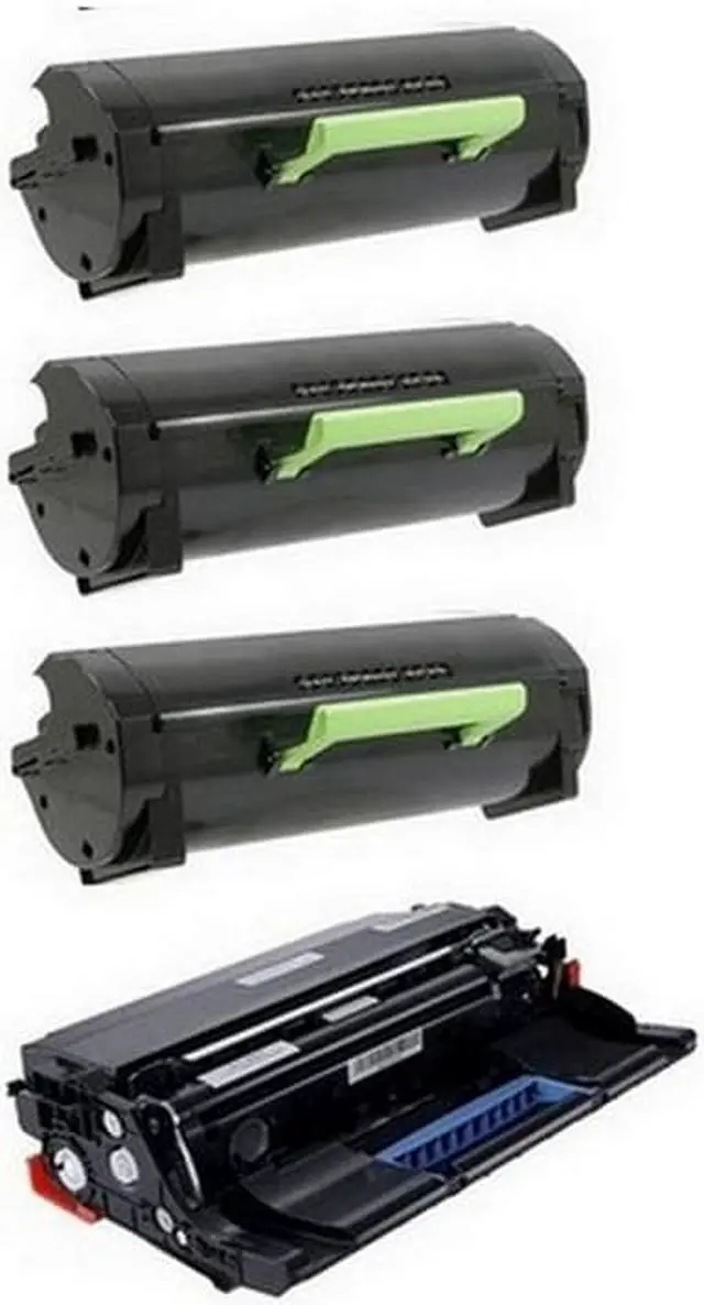 Alt view image 2 of 7 - SuppliesMAX Compatible Replacement for Lexmark MS-421/MS-521/MS-621/MS-622/MX-421/MX-521/MX-522/MX-622 Series Drum/Toner Value Combo Pack (1-Drum/3-Toners) (56F0Z00_1PK/56F2X00_3PKVB)