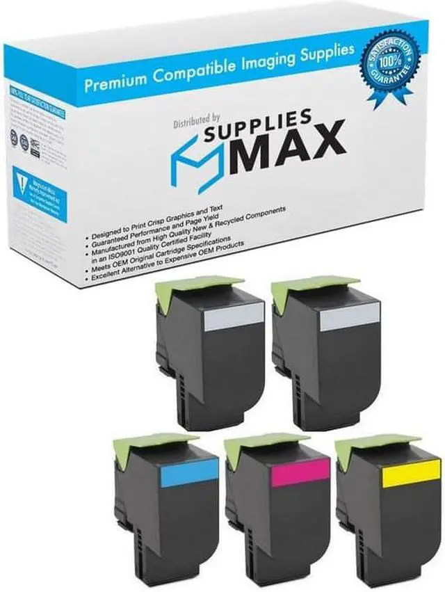 Main image of SuppliesMAX Compatible Replacement for Lexmark CS-720DE/CS-720DTE/CS-725DE/CS-725DTE/CX-725DE/CS-725DHE/CS-725DTHE High Yield Toner Cartridge Combo Pack (2-BK/1-C/M/Y) (74C102B1CMY)