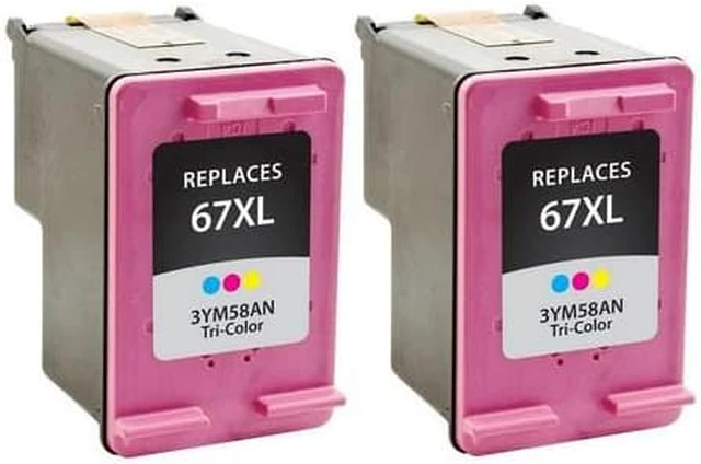 Alt view image 2 of 7 - SuppliesMAX Remanufactured Replacement for HP DeskJet 1255/Deskjet 2700/Deskjet 4100/ENVY 6000/ENVY 6400 Series Tri-Color High Yield Inkjet (2/PK-200 Page Yield) (NO. 67XL) (3YM58AN_2PK)
