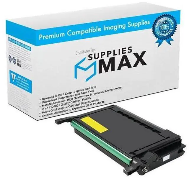 Alt view image 7 of 7 - SuppliesMAX Compatible Replacement for Samsung CLP-600/CLP-600N/CLP-650N Yellow Toner Cartridge (4000 Page Yield) (CLP-Y600A)