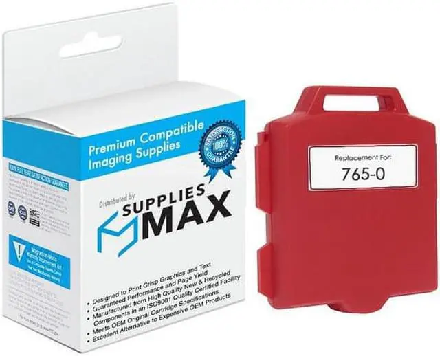 Main image of SuppliesMAX Compatible Replacement for Pitney Bowes DM-200/DM-300 Red Postage Meter Inkjet (765-0)