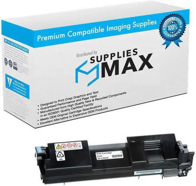 Main image of SuppliesMAX Compatible Replacement for Savin SP-C360DNW/SP-C360SFNW/SP-C360SNW/SP-C361SFNW Cyan Toner Cartridge (5000 Page Yield) (TYPE SP-C360HA) (408177)