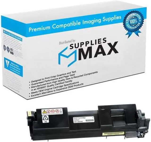 Main image of SuppliesMAX Compatible Replacement for Savin SP-C360DNW/SP-C360SFNW/SP-C360SNW/SP-C361SFNW Yellow Toner Cartridge (5000 Page Yield) (TYPE SP-C360HA) (408183)