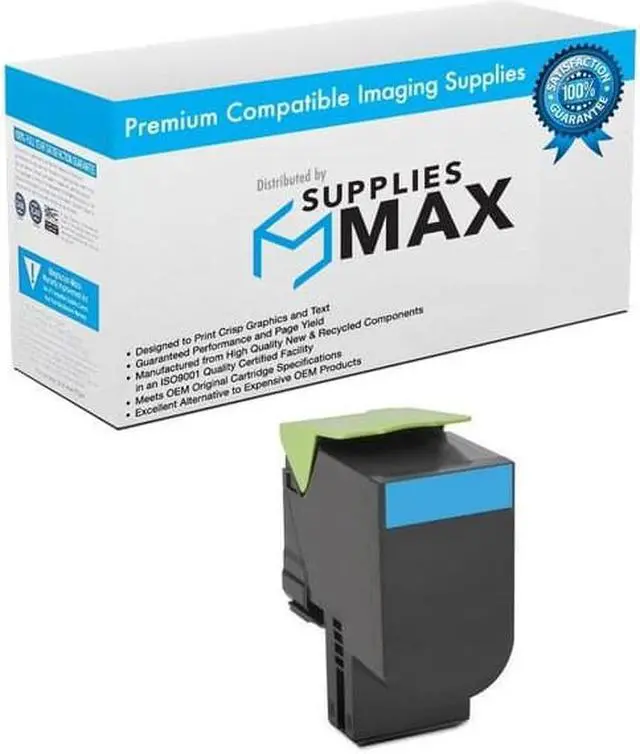 Main image of SuppliesMAX Compatible Replacement for Lexmark CS-720DE/CS-720DTE/CS-725DE/CS-725DTE/CX-725DE/CS-725DHE/CS-725DTHE Cyan High Yield Toner Cartridge (7500 Page Yield) (74C10CE)