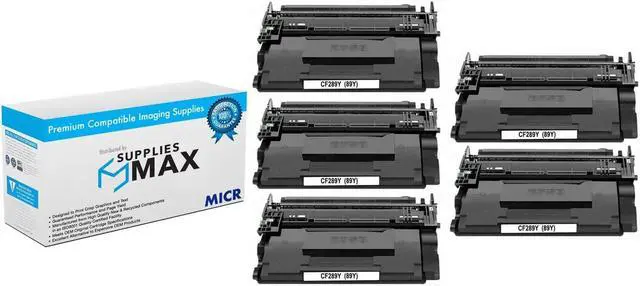Main image of SuppliesMAX Compatible MICR Replacement for LaserJet Enterprise M507DN/M507N/M507X/M528DN/M528F Extra High Yield Toner Cartridge (5/PK-20000 Page Yield) (NO. 89Y) (CF289Y_5PK)