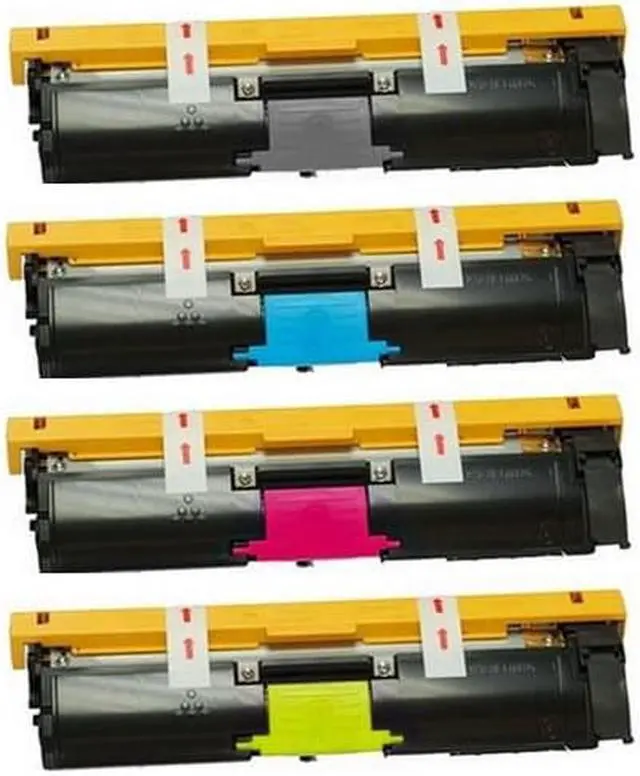 Alt view image 2 of 7 - SuppliesMAX Compatible Replacement for Konica Minolta Magicolor 2400/2430/2450/2480/2490/2500/2530/2550/2590 High Yield Toner Cartridge Combo Pack (BK/C/M/Y) (1710589BCMY)