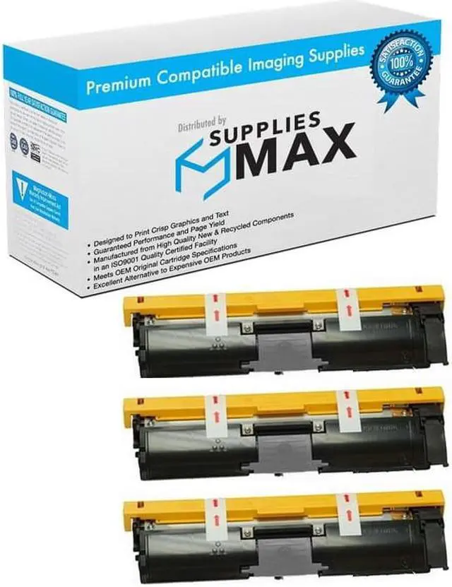 Main image of SuppliesMAX Compatible Replacement for Konica Minolta Magicolor 2400/2430/2450/2480/2490/2500/2530/2550/2590 Black High Yield Toner Cartridge (3/PK-4500 Page Yield) (A00W432_3PK)