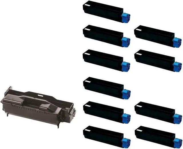 Alt view image 2 of 7 - SuppliesMAX Compatible Replacement for Okidata B412/B432/B512/MB472/MB492/MB562 Series Drum/Toner Value Combo Pack (1-Drum Unit/10-Toners) (44574301_1PK/45807101_10PKVB)