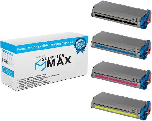 Main image of SuppliesMAX Compatible Replacement for Okidata C7100N/C7300N/C7350N/C7500N/C7550N Toner Cartridge Combo Pack (BK/C/M/Y) (TYPE C4) (4196300MP)