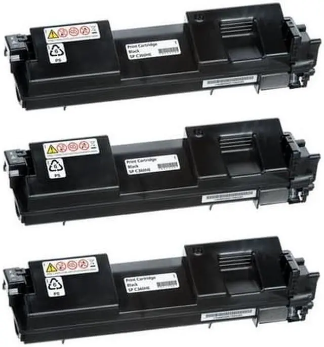 Alt view image 2 of 7 - SuppliesMAX Compatible Replacement for Savin SP-C360DNW/SP-C360SFNW/SP-C360SNW/SP-C361SFNW Black Toner Cartridge (3/PK-7000 Page Yield) (TYPE SP-C360HA) (408183_3PK)