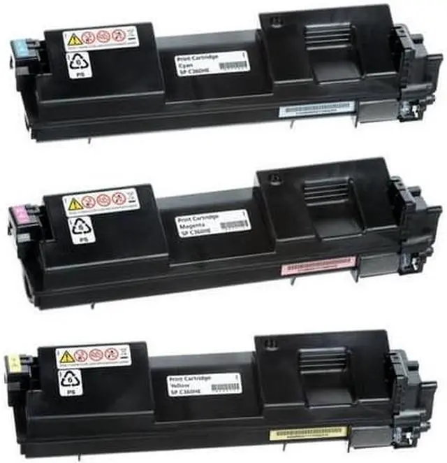 Alt view image 2 of 7 - SuppliesMAX Compatible Replacement for Gestetner Corp SP-C360DNW/SP-C360SFNW/SP-C360SNW/SP-C361SFNW Toner Cartridge Combo Pack (C/M/Y) (TYPE SP-C360HA) (40818CMY)