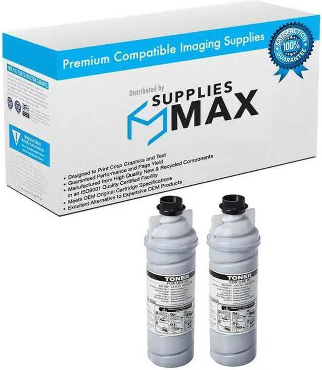 Main image of SuppliesMAX Compatible Replacement for Ricoh Aficio 400/401/500 Toner Cartridge (2/PK-700 Grams-20000 Page Yield) (TYPE 11D) (889611_2PK)