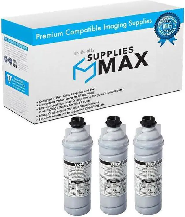 Main image of SuppliesMAX Compatible Replacement for Ricoh Aficio 400/401/500 Toner Cartridge (3/PK-700 Grams-20000 Page Yield) (TYPE 11D) (885104_3PK)