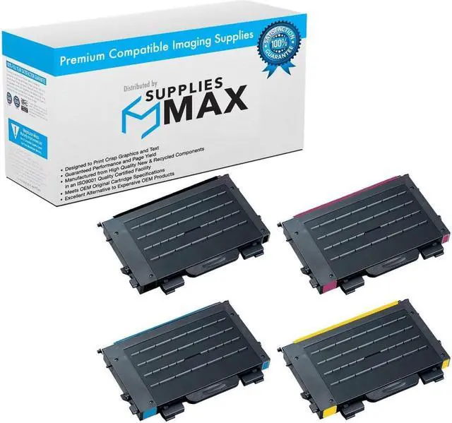 Main image of SuppliesMAX Compatible Replacement for Samsung CLP-500/CLP-500N/CLP-550/CLP-550N Toner Cartridge Combo Pack (BK/C/M/Y) (CLT-P500C)