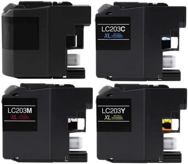 Alt view image 2 of 7 - SuppliesMAX Compatible Replacement for Brother MFC-J5320DW/J5520DW/J5620DW/J5625DW/J5720DW High Yield Inkjet Combo Pack (BK/C/M/Y) (LC-209BK_1PK_LC-203CMY_1PK)