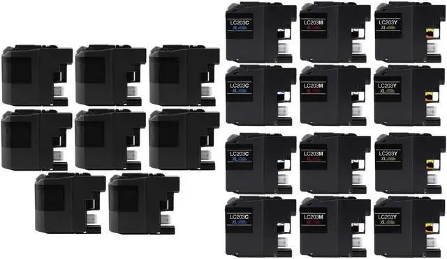 Alt view image 2 of 7 - SuppliesMAX Compatible Replacement for Brother MFC-J5320DW/J5520DW/J5620DW/J5625DW/J5720DW High Yield Inkjet Combo Pack (8-BK/4-C/M/Y) (LC-209BK_8PK_LC-203CMY_4PK)