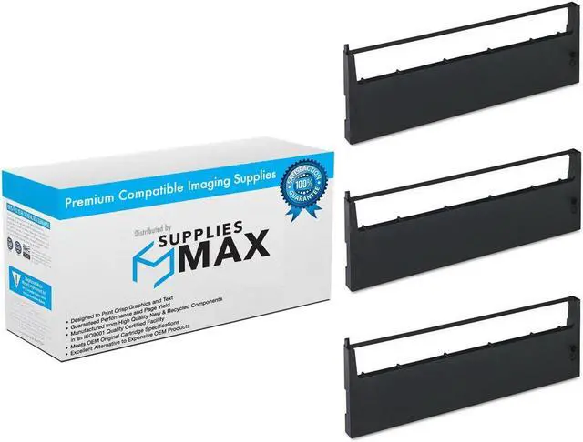 Main image of SuppliesMAX Compatible Replacement for Qantel 5090/5091/5092 Black Printer Ribbons (3/PK) (17780_3PK)