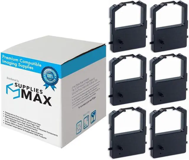 Main image of SuppliesMAX Compatible Replacement for ActionPrinter 3250/AP-3250/LQ-100 Black Printer Ribbons (6/PK) (S015032-US)