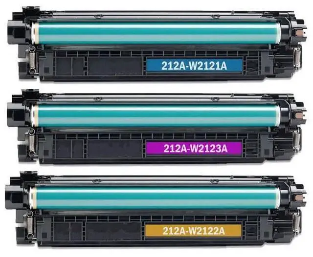 Alt view image 2 of 7 - Compatible HP Color LaserJet Enterprise M554dn/M555dn/M555x/Flow MFP-M578dn/MFP-M578f Toner Cartridge Combo Pack (C/M/Y) (NO. 212A) (W2120AM)