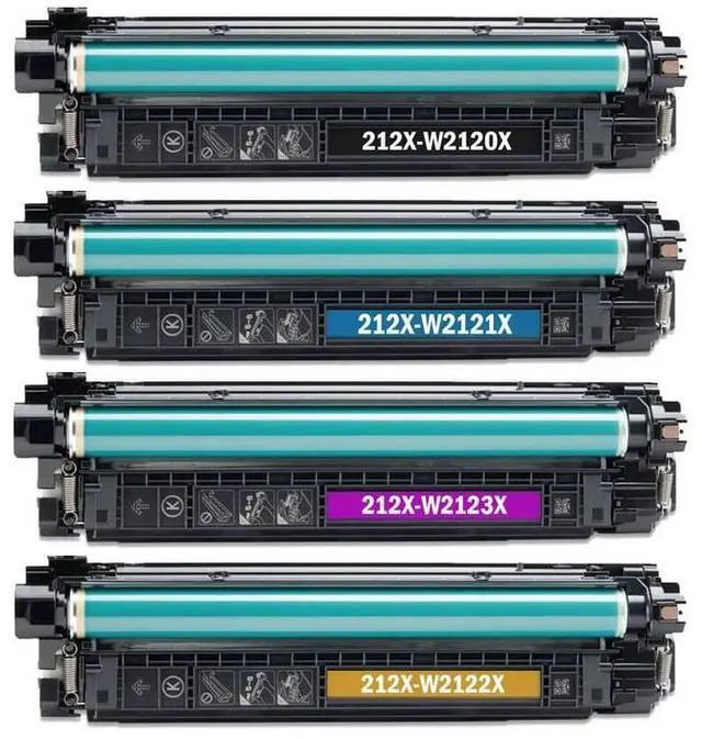 Alt view image 2 of 7 - Compatible HP Color LaserJet Enterprise M554dn/M555dn/M555x/Flow MFP-M578dn/MFP-M578f Toner Cartridge Combo Pack (BK/C/M/Y) (NO. 212X) (W2120XMP)