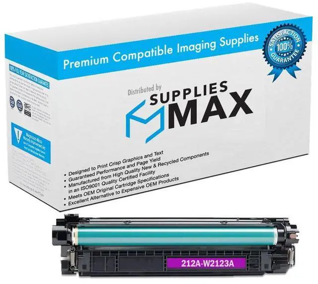 Main image of Compatible HP Color LaserJet Enterprise M554dn/M555dn/M555x/Flow MFP-M578dn/MFP-M578f Magenta Toner Cartridge (4500 Page Yield) (NO. 212A) (W2123A)
