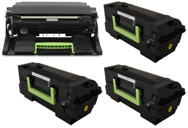 Alt view image 2 of 7 - Compatible Lexmark MS-725/MS-821/MS-822/MS-823/MS-825/MX-721/MX-722/MX-725/MX-822/MX-826 Series Combo Pack (1-Drum Unit/3-High Yield Toners) (58D0ZA0_1PK/58D1H00_3PKVB)