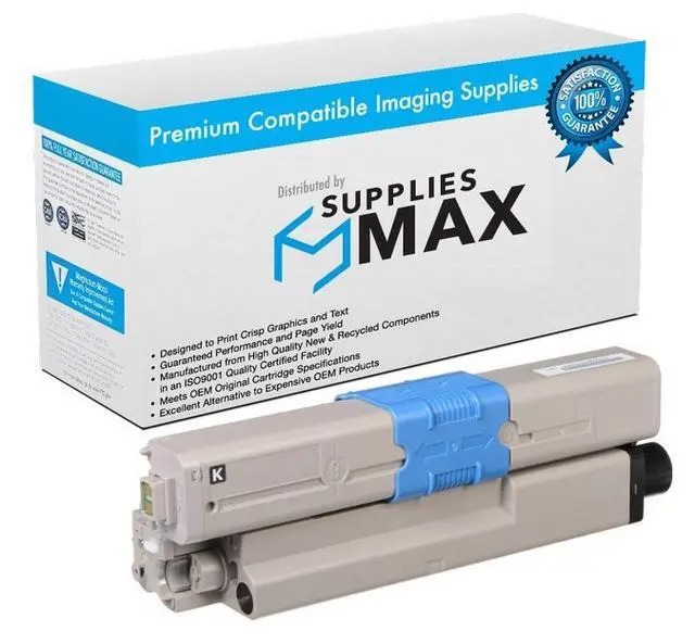 Main image of SuppliesMAX Compatible Replacement for Okidata C332dn/C332dnw/MC-363dn/MC-363dnw Black Toner Cartridge (3500 Page Yield) (46508704)